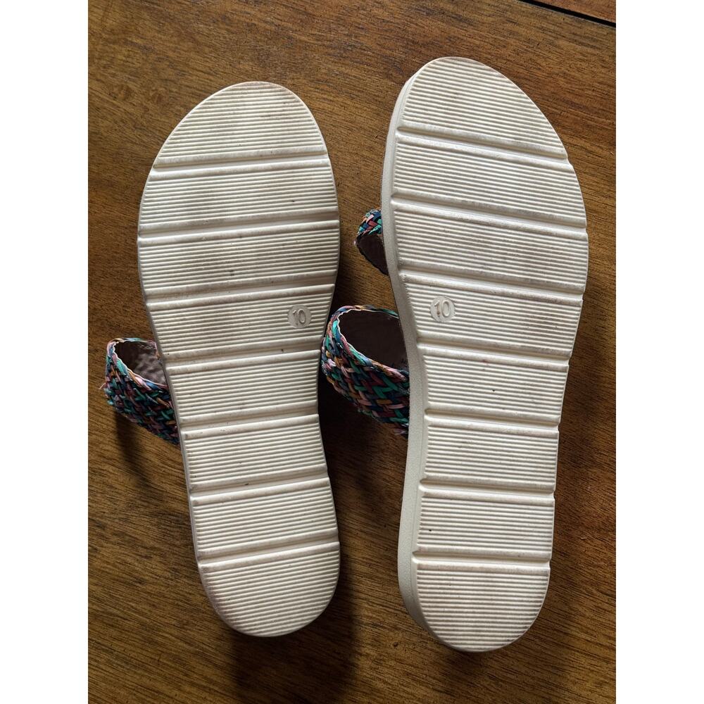 Madden Girl Braided Strap Sandals Womens 10 Multicolor Flat Slides - Picture 7 of 10